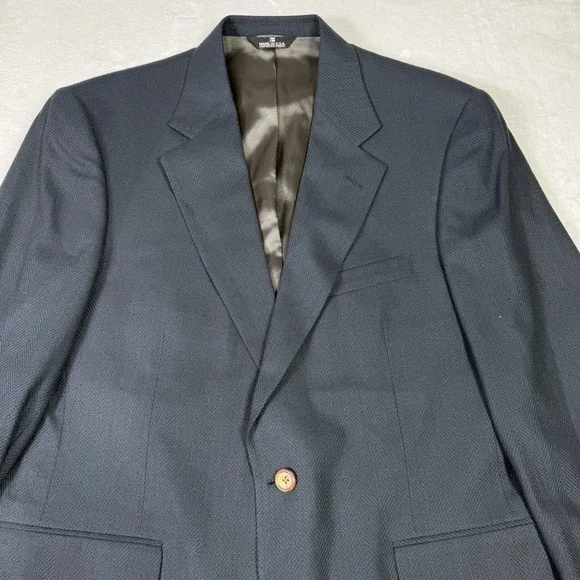 Polo University Club Ralph Lauren Herringbone Virgin Wool Blazer Mens Jacket 42R